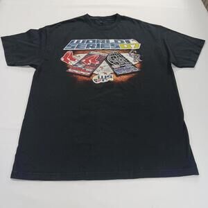 World Series 07 Men's Black Short Sleeve Graphic T-Shirt Chest Measured 43"